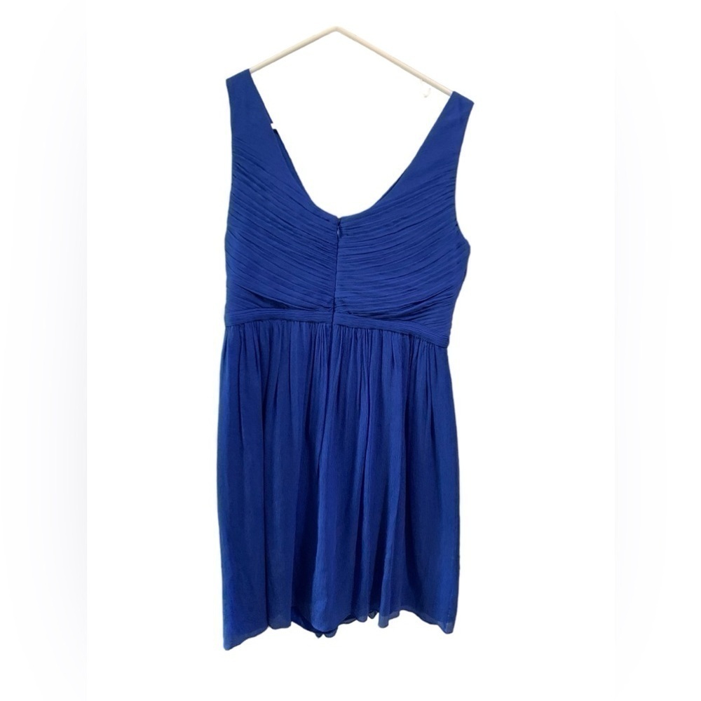 J Crew Silk Chiffon Heidi Dress Blue Cove Size 12 - Picture 2 of 5